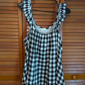 Black and White Checkered Women's Top